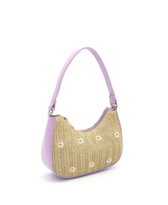 Nyomi Floral Straw Top Handle Shoulder Bag