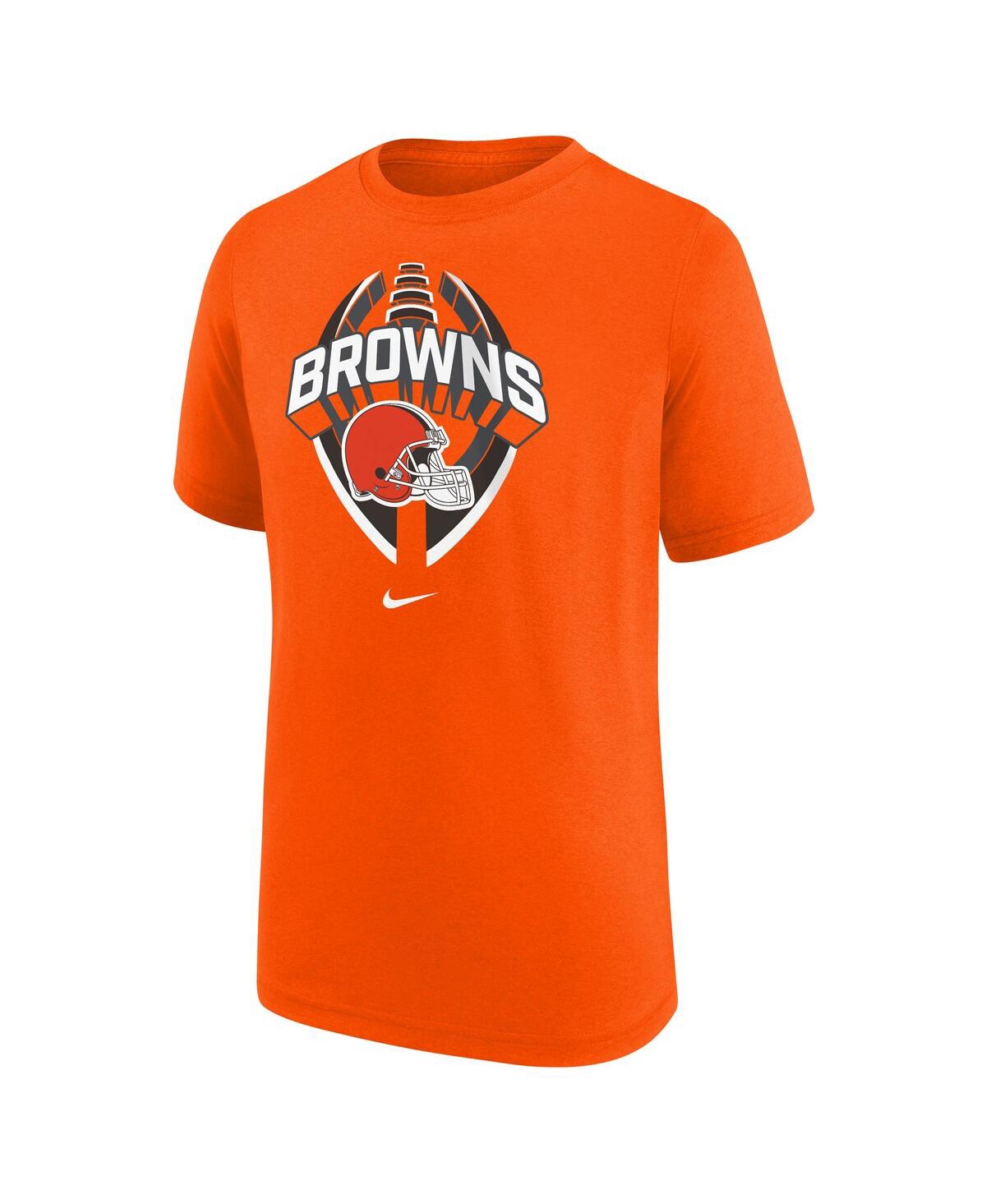 Nike Big Boys And Girls Orange Cleveland Browns Icon Legend T-shirt In Orange