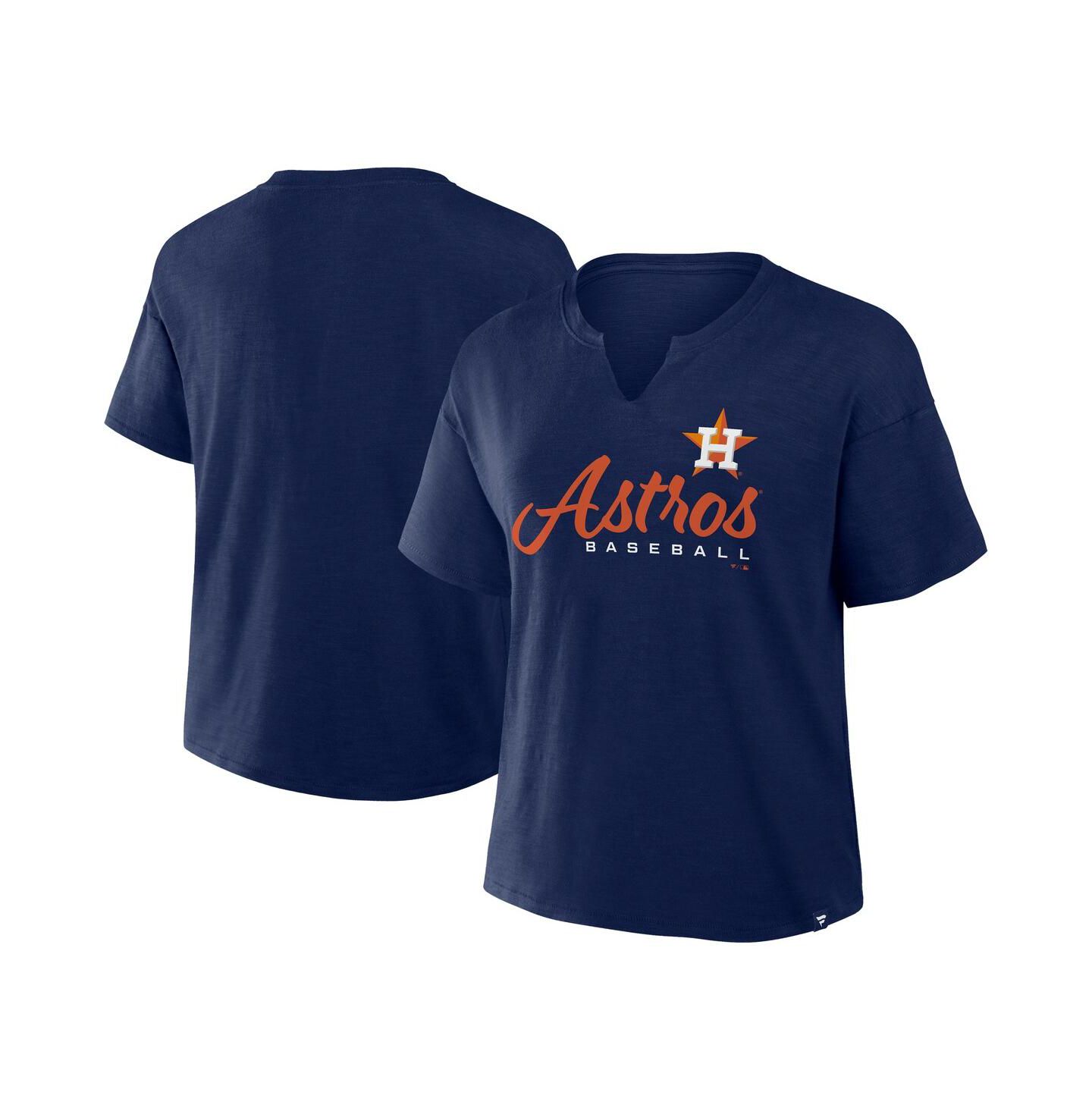 Женская футболка Fanatics Navy Houston Astros Fan Fave Stadium Slub Boxy — фото 1