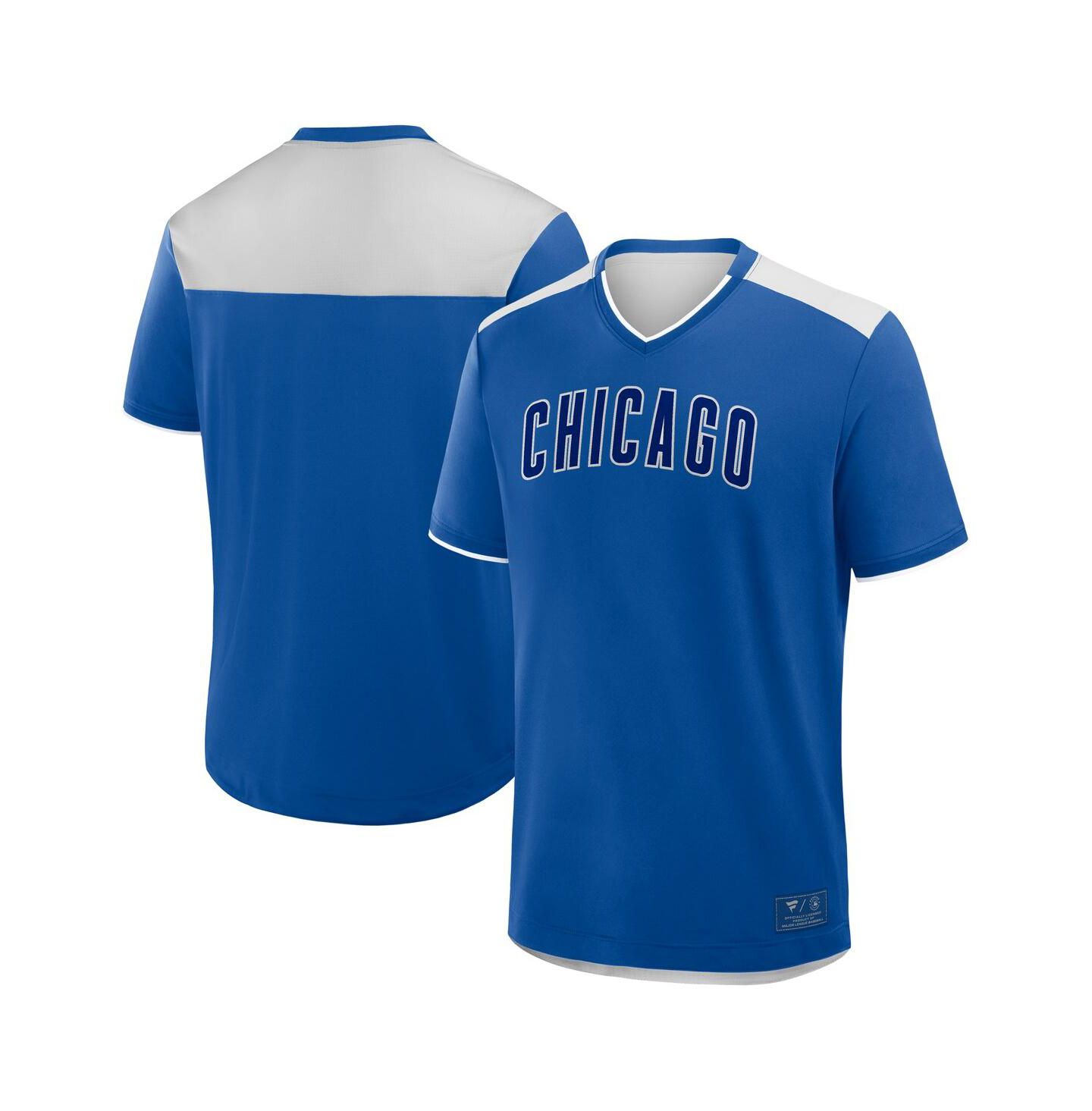 Мужская футболка Fanatics Royal Chicago Cubs Walk Off V-Neck — фото 1