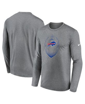 Nike - Men's Heather Gray Buffalo Bills Icon Legend Performance Long Sleeve T-Shirt