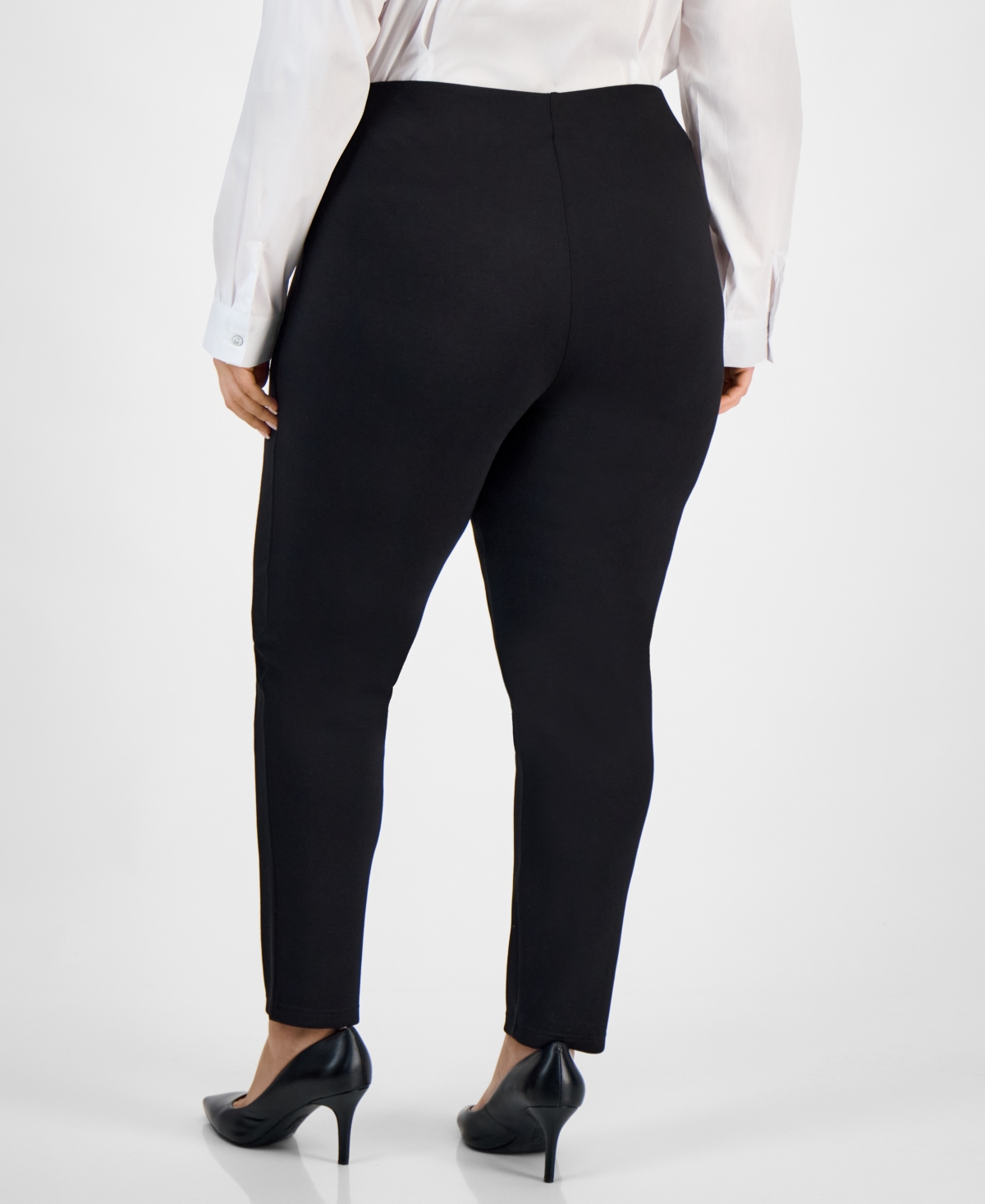 Bar Iii Trendy Plus Size High Rise Ponte Leggings, Macy's Exclusive In Black