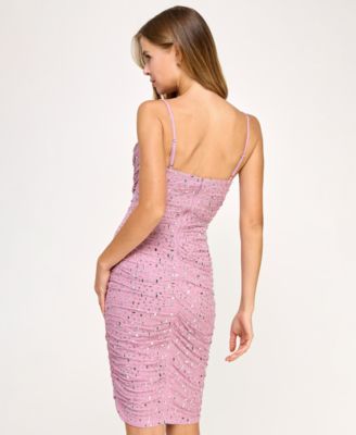 Juniors' Embellished Mesh Dress