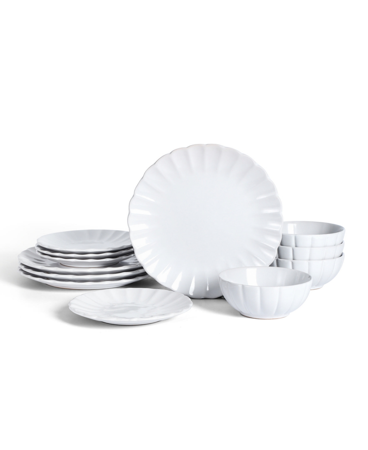 Phoenix 12 Pc. Dinnerware Set, Service for 4 - White