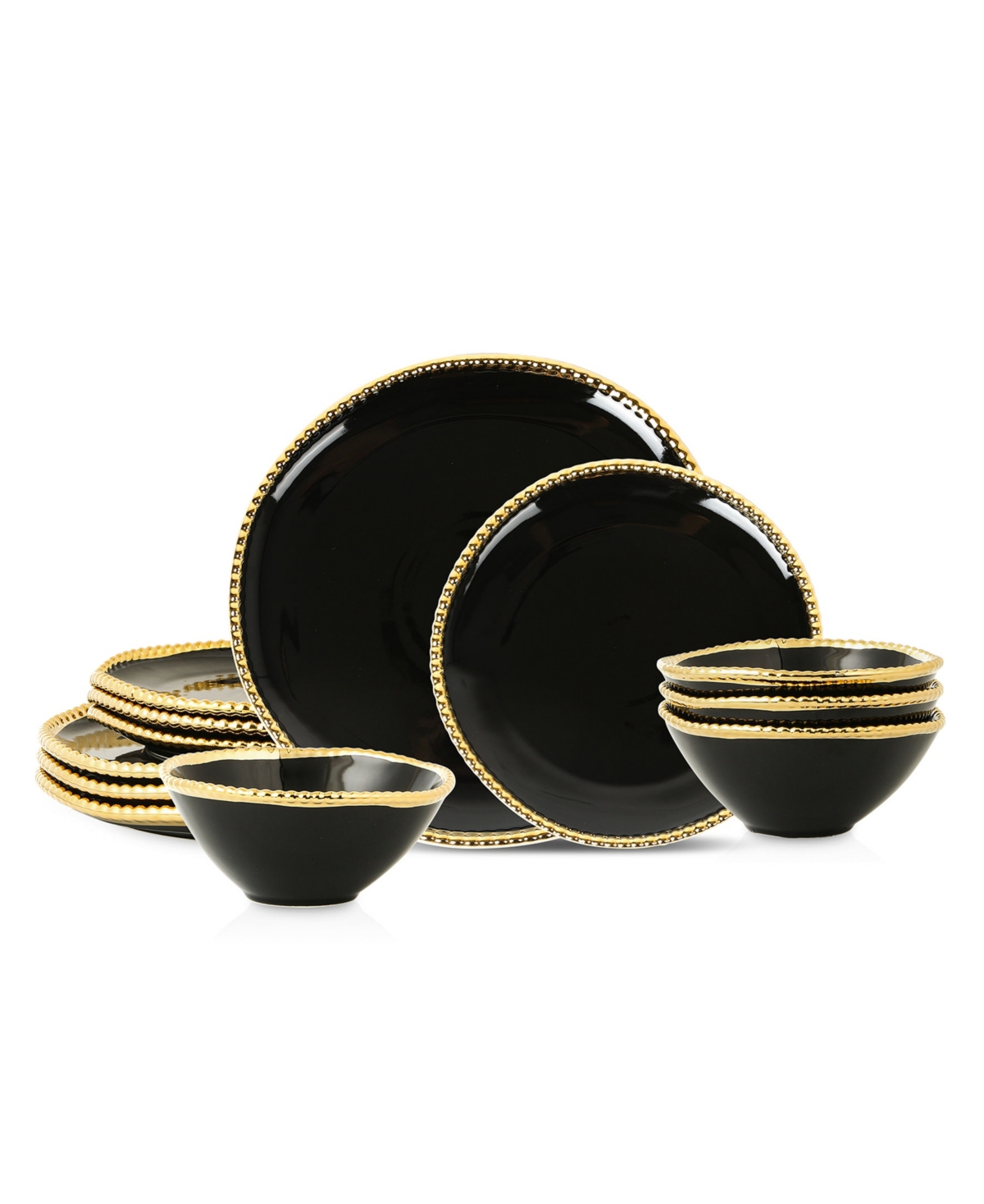 Akoya 12 Pc. Dinnerware Set, Service for 4 - Black
