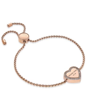 Michael Kors Crystal Heart Logo Slider Bracelet - Jewelry & Watches ...