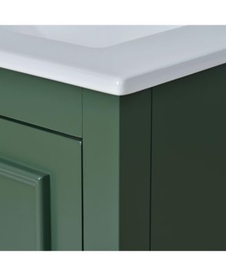 24" Freestanding Vanity with Sink, Silver Handles, Soft-Closing Doors