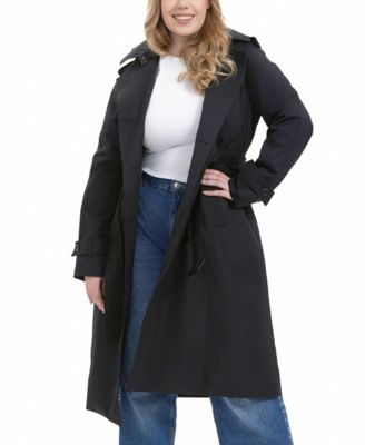 Plus Size Eliana Water Resistant Hooded Trench Coat