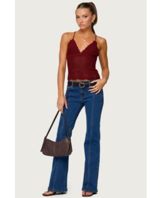 Women's Starrie Panel Stitch Low Rise Jeans