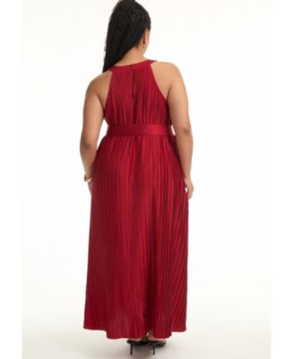 Women's June + Vie Pleated Halter Maxi Dress
