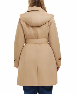 Women's Plus Size Ivy Water Resistant Hooded Trench Coat
