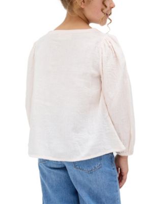 Kids Dina V-Neck Embroidered Blouse
