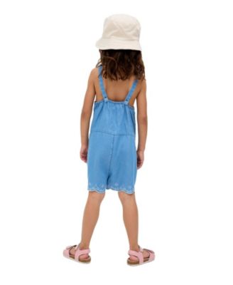 Rachel Scalloped Hem Embroidered Romper