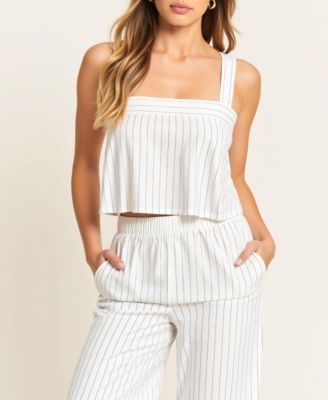 Women's Striped Open Back Two-Piece Set