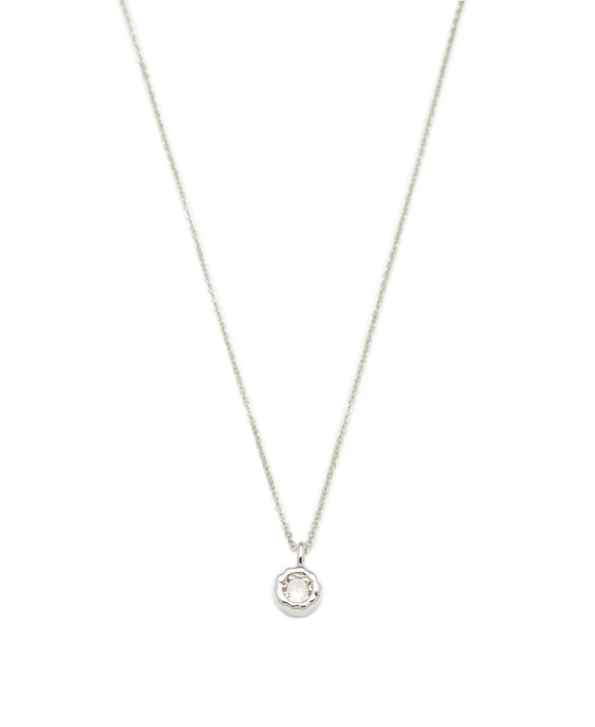 Skyler Molten Solitaire Cubic Zirconia Pendant Necklace - Gold/clear