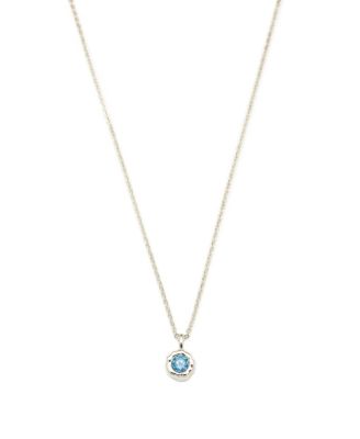 Classicharms Skyler Molten Solitaire Cubic Zirconia Pendant Necklace - Silver/aqua