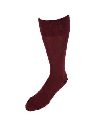 Men's Jasper Mercerized Cotton Ribbed Mid-Calf Solid Color Socks