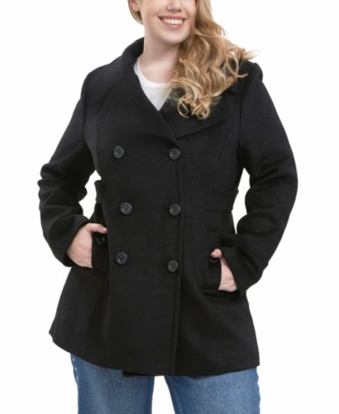 Женские куртки BGSD Plus Size Riley Wool Blend Pea Coat
