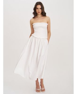 Women's Quadiya Smock Top Strapless Drop Waist Midi Dress