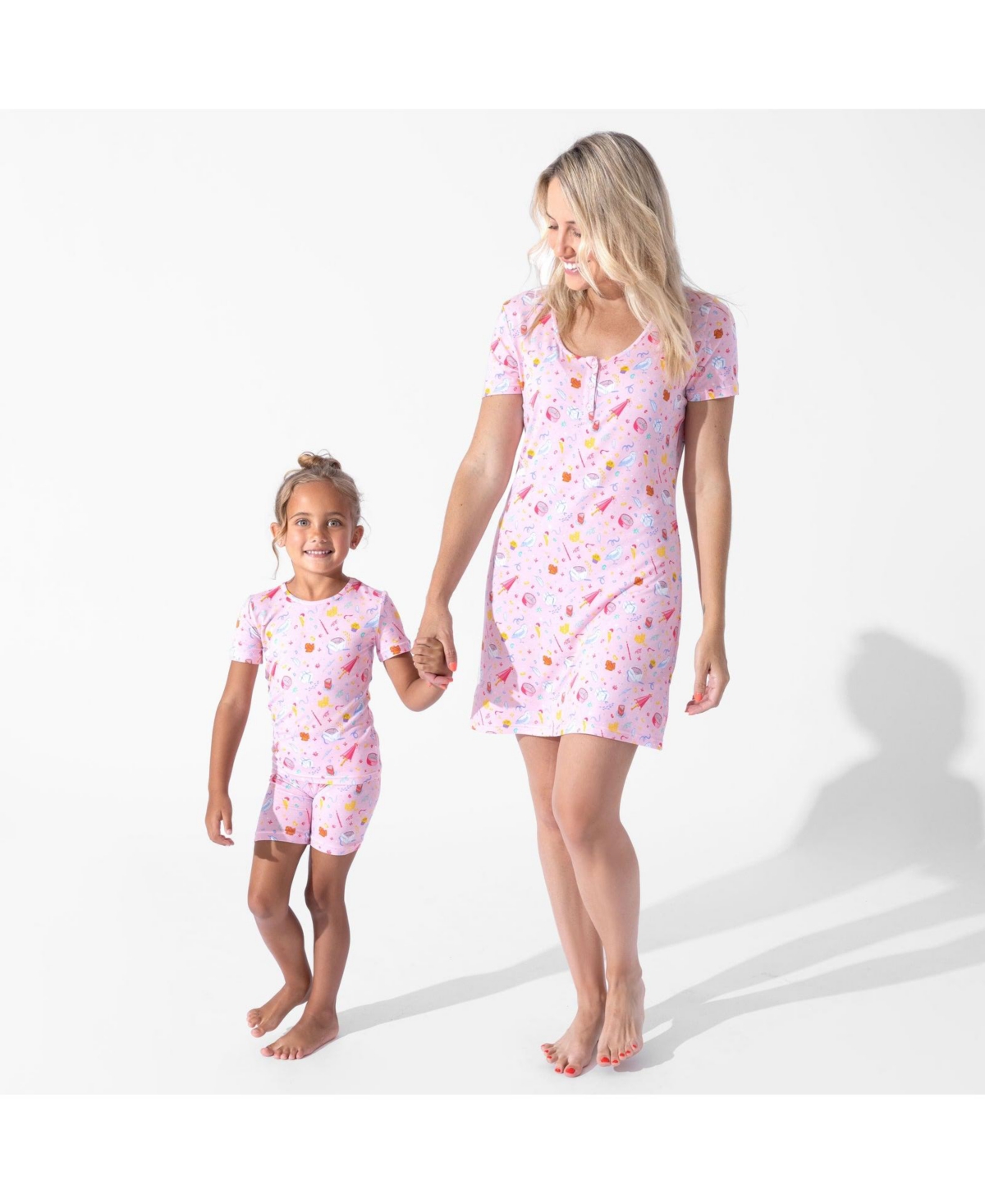 Bellabu Bear Unisex Happee Birthdae Harry Kids 2-piece Short Sleeve & Shorts Pajama Set In Pink