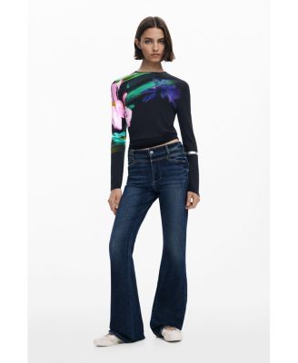 Women's Long-sleeve floral T-shirt