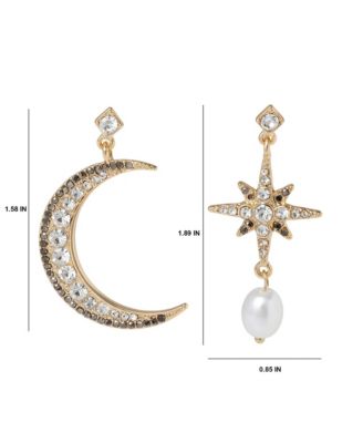 Mismatched Moon & Star Earrings