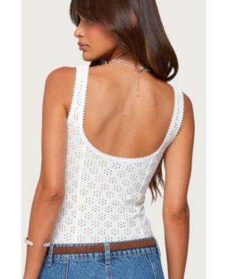 Womens Clementina Eyelet Bodysuit