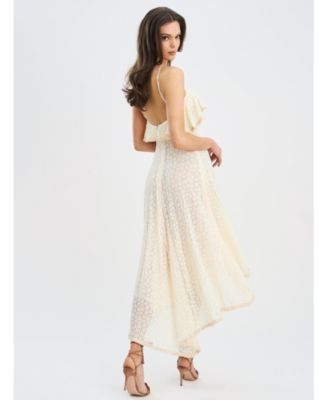 Women's Idra Lace Trim Sleeveless Crochet Midi Trailing Dress