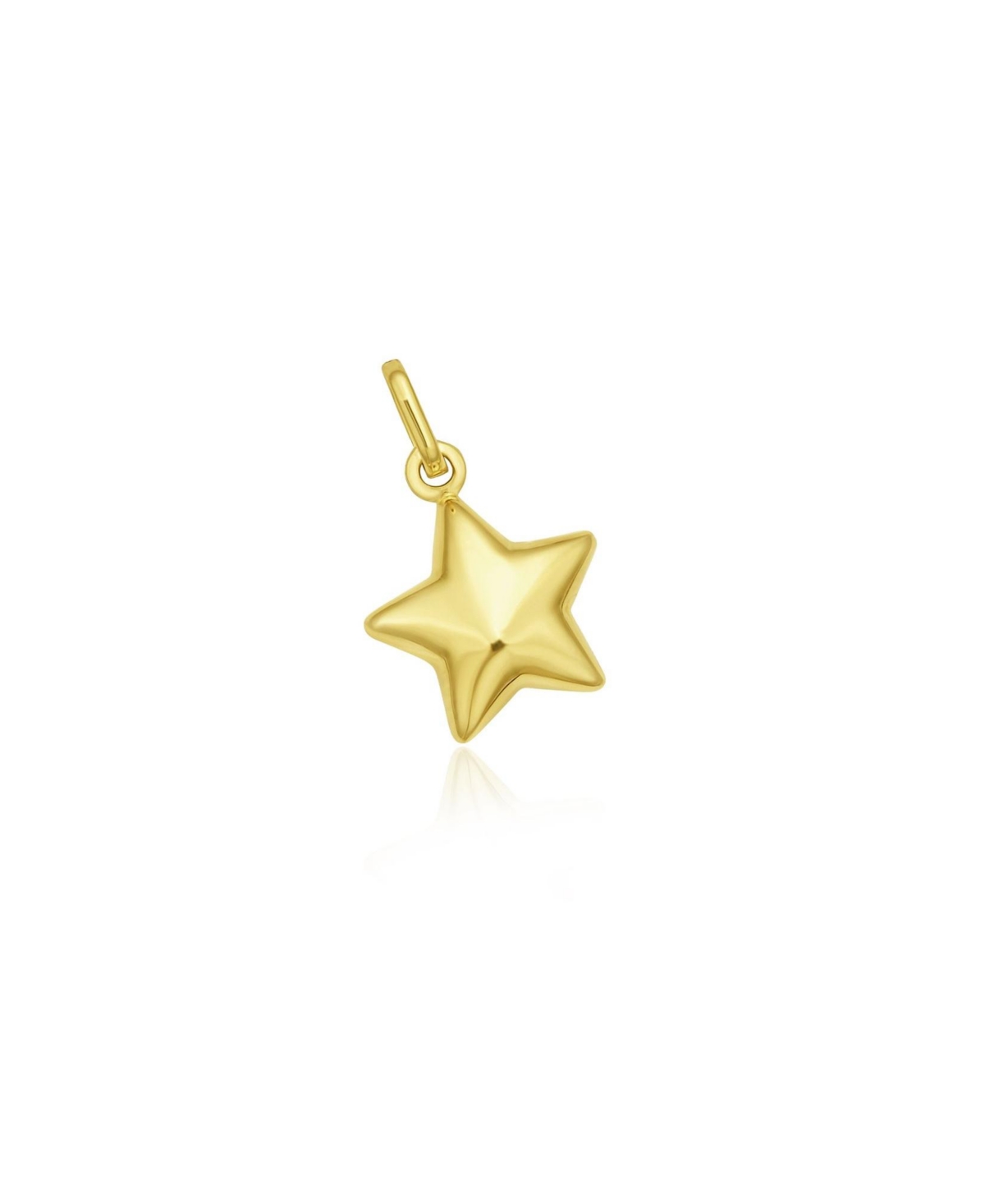 Gold Puffy Star Charm 14K Gold - Gold