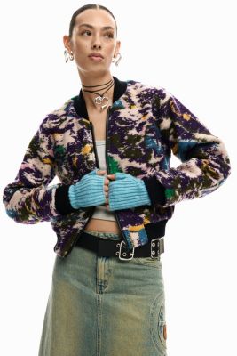 Women's Heathered bomber jacket