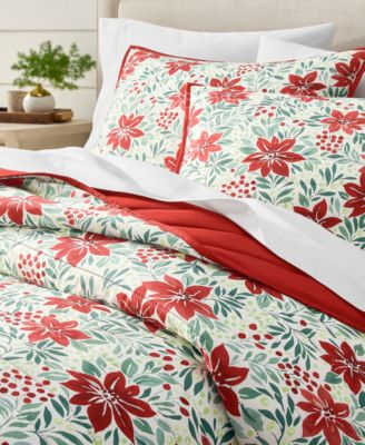 Poinsettia Quilt Set, Full/Queen, Exclusively for Macy's 