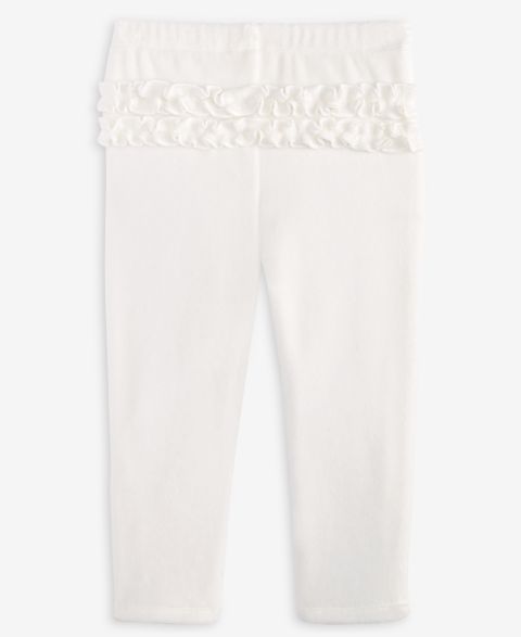 Леггинсы First Impressions Mix and Match Velour Ruffle-Back Leggings для девочек-малышей, цвет: Белый