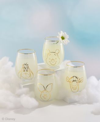 Pooh Spirits Hero Faces Stemless Drinking Glasses, Set of 4