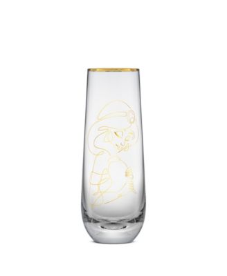 Princess Sketch Art Stemless Flute Glasses, Set of 6