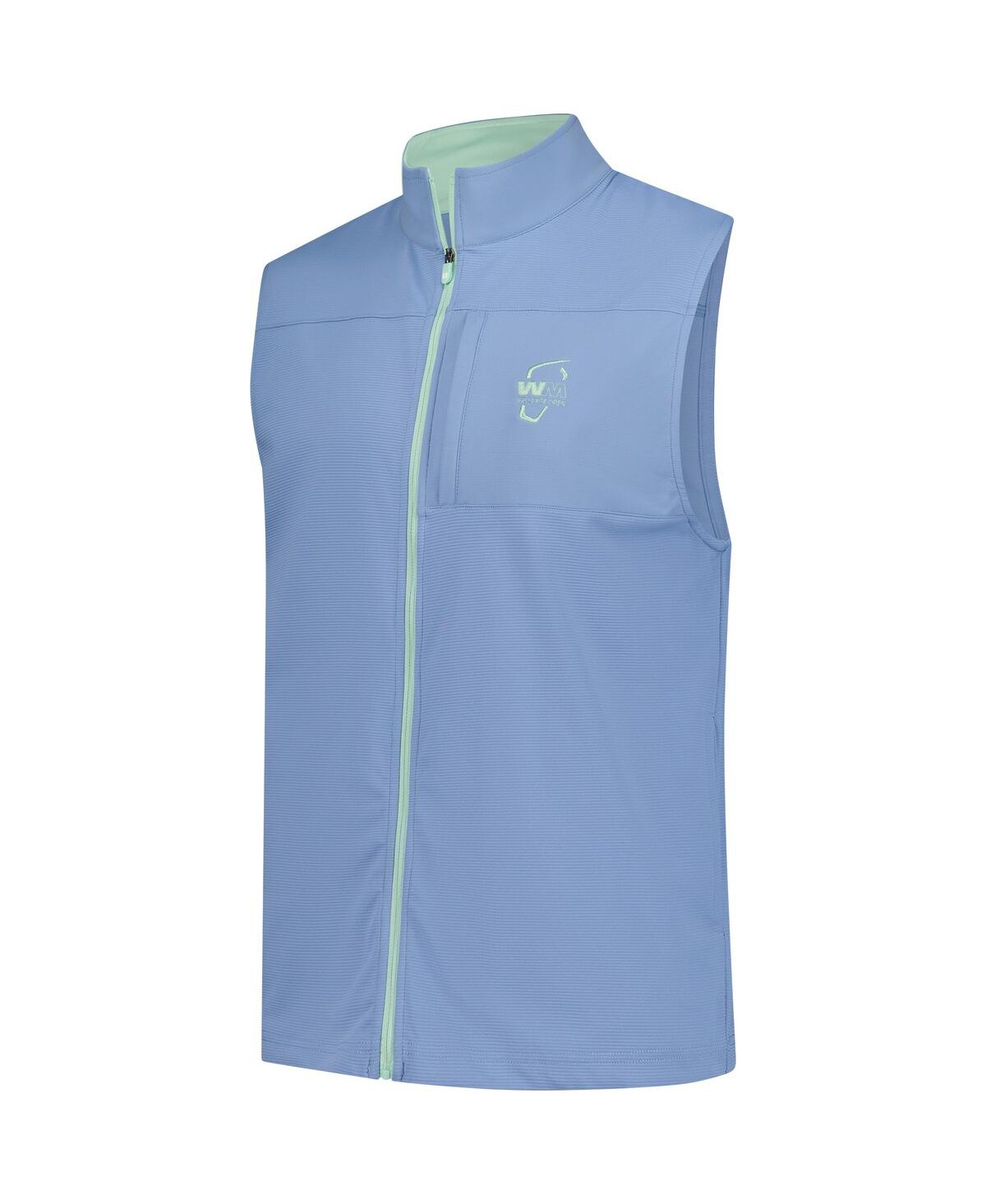 Footjoy Men's Blue Wm Phoenix Open Ottoman Knit Full-zip Vest In Blue