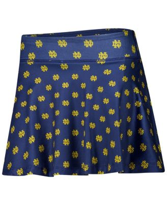 Women's Navy Notre Dame Fighting Irish Allover Print Flowy Skort