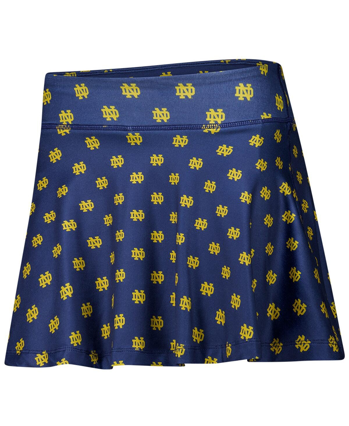 Zoozatz Women's Navy Notre Dame Fighting Irish Allover Print Flowy Skort In Blue