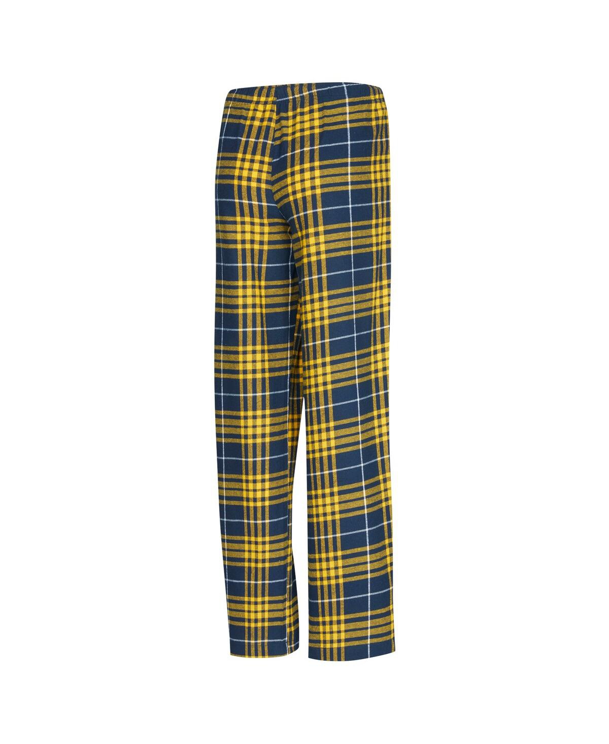Concepts Sport Women's 2-piece Navy/gold Indiana Pacers Vector Top Flannel Pants And Sleep Set In Multi