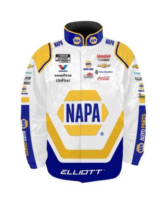 Men's White Chase Elliott NAPA Full-Snap Nylon Uniform Jacket