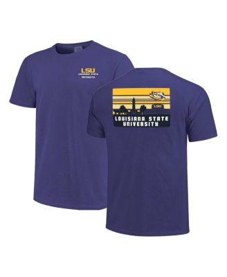 Image One - Men's Purple LSU Tigers Striped Campus Skyline T-Shirt