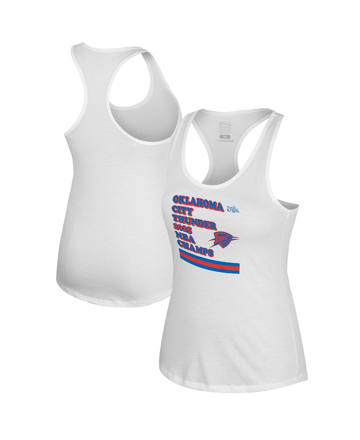 Stadium Essentials Women's White Oklahoma City Thunder 2025 Nba Finals Champions Oasis Racerback Tank Top