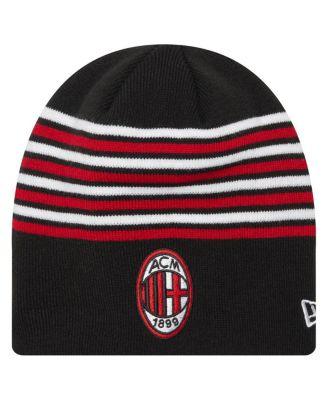 New Era - Men's Black AC Milan Stripe Skull Knit Hat