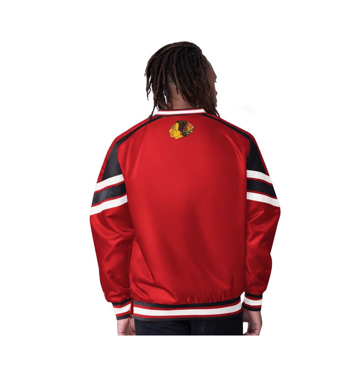 Мужская куртка Starter Red Chicago Blackhawks Reliver I V-Neck Pullover — фото 2