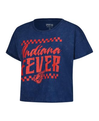 Women's Navy Indiana Fever Rock N Roll Collection Gwen Mineral Wash Cropped T-Shirt
