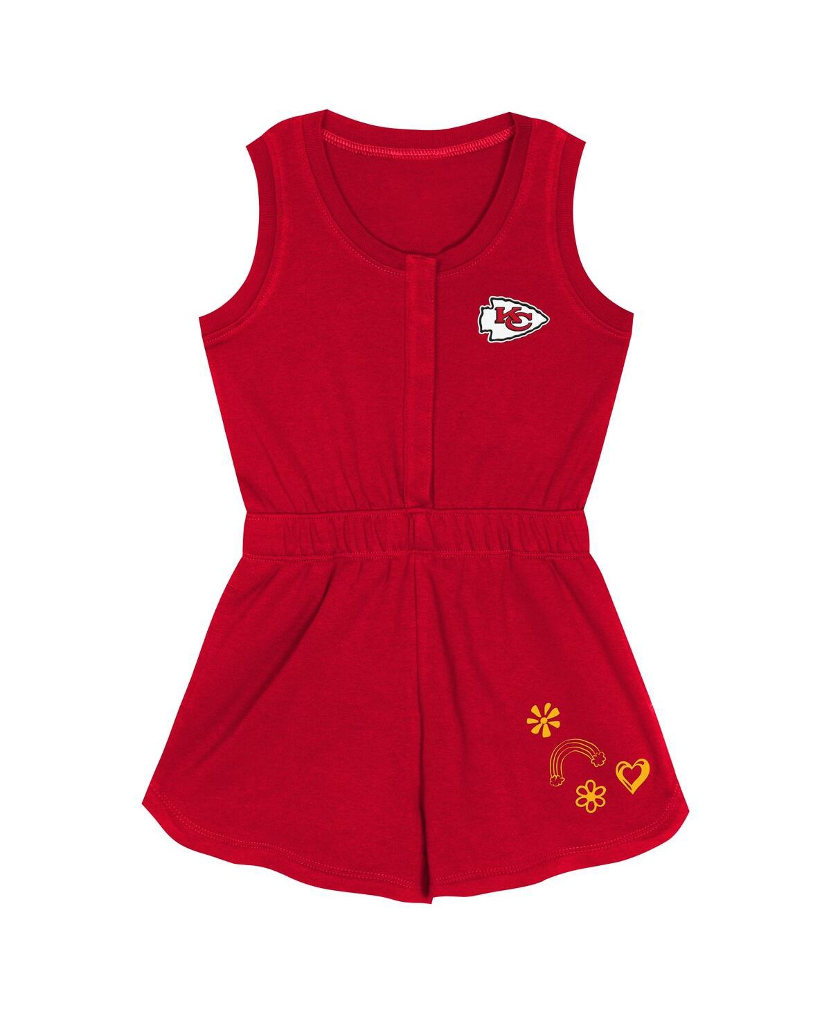 Outerstuff Girls Toddler Red Kansas City Chiefs Super Girl Romper In Red
