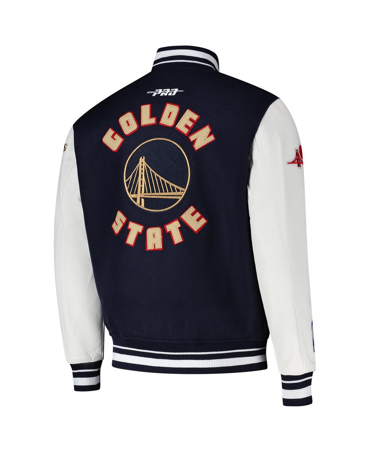 Pro Standard Men'sâ Navy Golden State Warriors 2024/25 City Edition Wool Varsity Full-zip Jacket In Blue