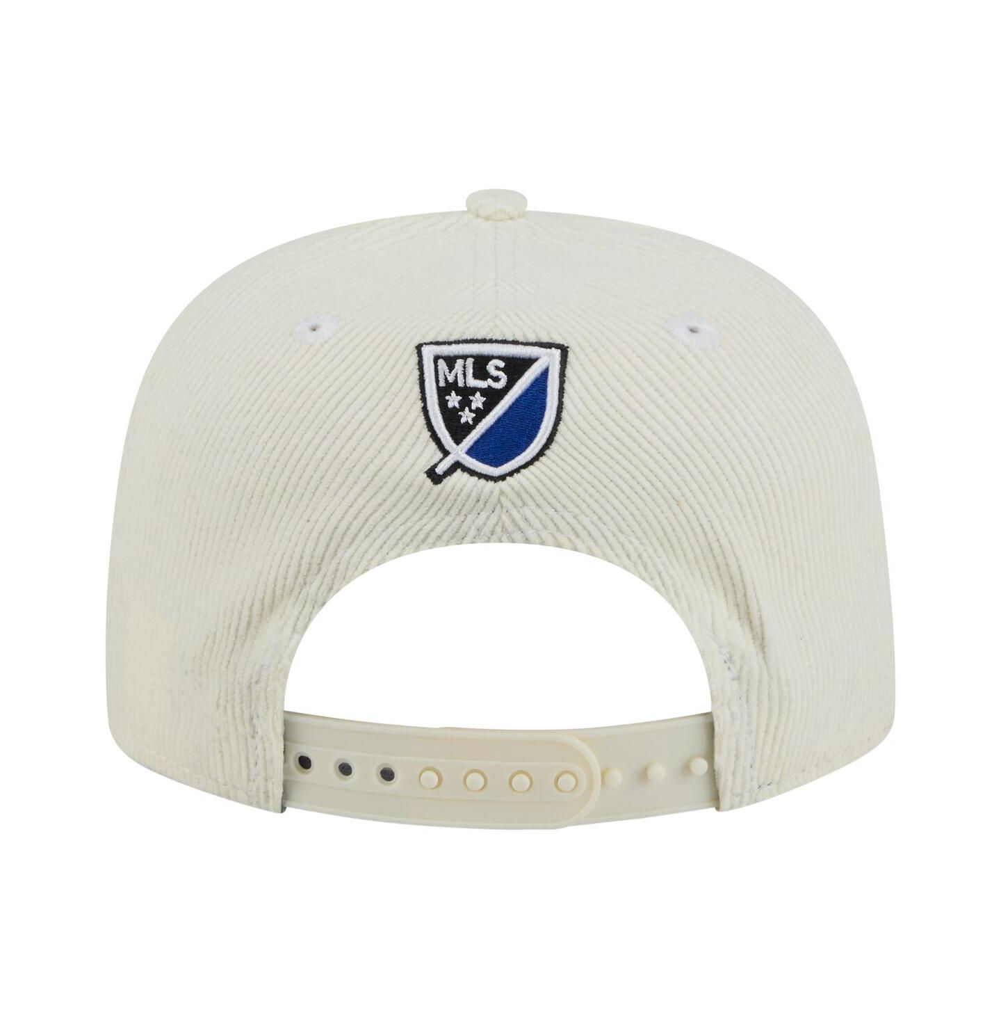 Мужская кепка New Era Cream San Jose Earthquakes 2025 Kickoff Snapback Golfer Hat — фото 4