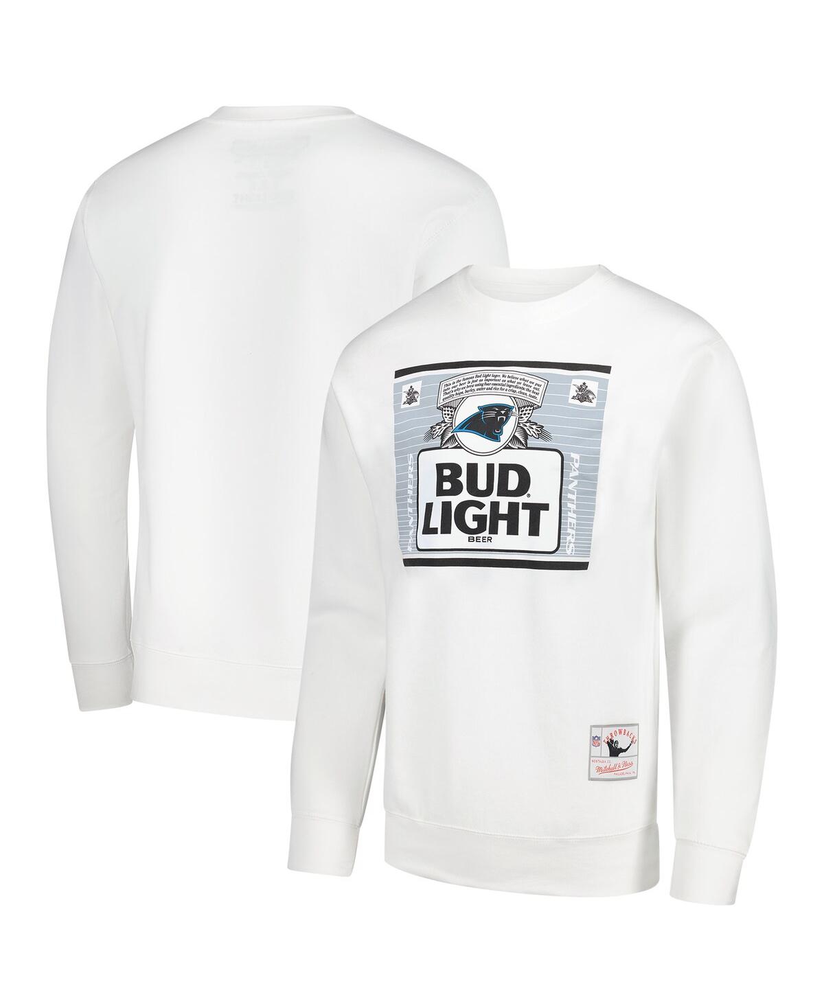 Mitchell & Ness X Bud Light Men's White Carolina Panthers The Crest Pullover Sweatshirt In White