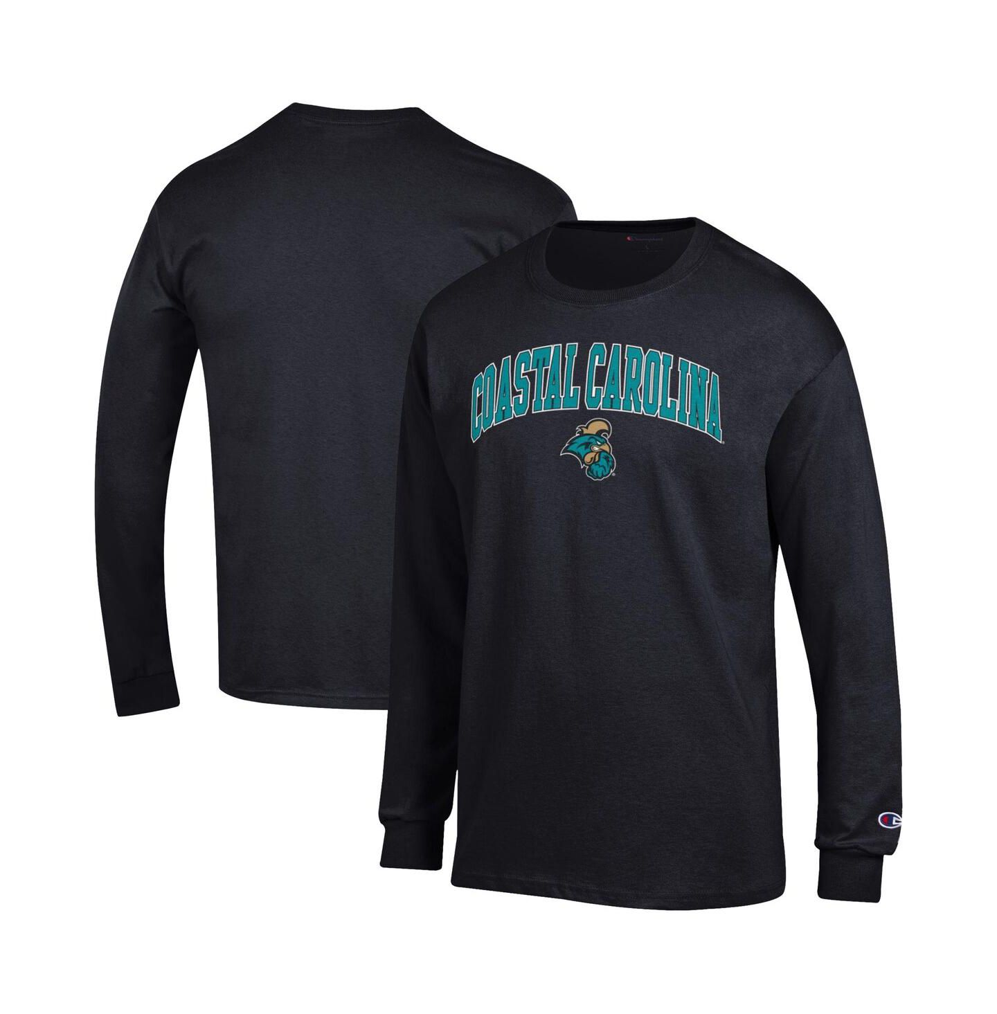 Мужская футболка Champion Black Coastal Carolina Chanticleers Arch Over Logo Long Sleeve — фото 1