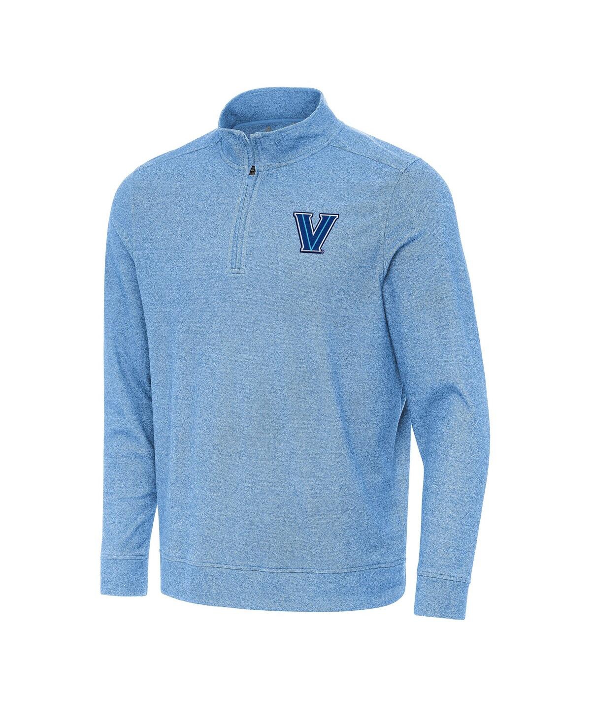 Men's Heather Powder Blue Villanova Wildcats Subtle Quarter-Zip Sweatshirt - Heather Powder Blue